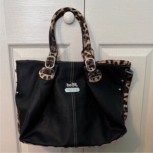 Coach Black Leopard Print Women's Bag